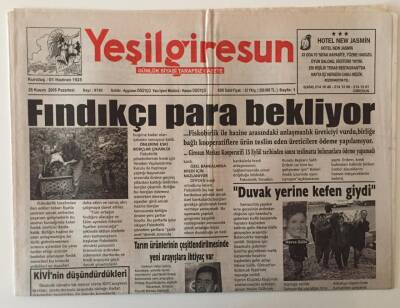 Yeşil Giresun Gazetesi 28 Kasım 2005 - Fındıkçı Para Bekliyor GZ28660 - 1