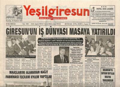 Yeşil Giresun Gazetesi 28 Mart 2006 - Giresunspor Erzurum Maçında Tartışma Çıktı GZ108746 - 1