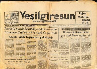 Yeşil Giresun Gazetesi 28 Mayıs 1983 - Osman Ağa Ve Giresun Uşakları İçin GZ79713 - 1
