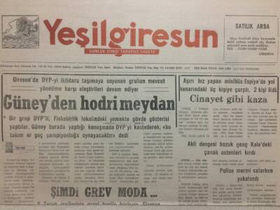 Yeşil Giresun Gazetesi 28 Mayıs 1992 - Cinayet Gibi Kaza GZ34707 - 1