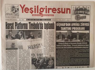 Yeşil Giresun Gazetesi 28 Nisan 2007 - Harşıt Platformu Tireboluda Toplandı GZ28997 - 1