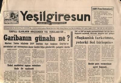 Yeşil Giresun Gazetesi 28 Ocak 1995 - Güce Yatırım Bekliyor - Tekel Maddeleri Toptan Satıcılara İhale İle Verilecek GZ122960 - 1