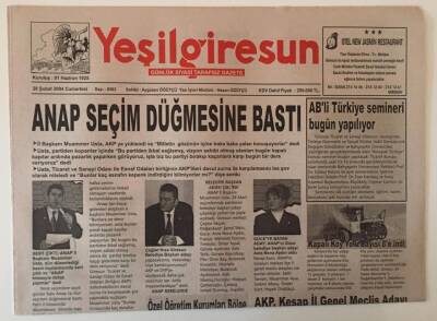 Yeşil Giresun Gazetesi 28 Şubat 2004 - Anap Seçim Düğmesine Bastı GZ28674 - 1