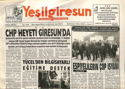 Yeşil Giresun Gazetesi 28 Şubat 2006 - CHP Heyeti Giresunda GZ101601 - 1