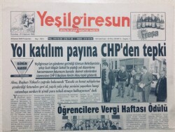 Yeşil Giresun Gazetesi - 28 Şubat 2008 - Yol Katılım Payına CHPden Tepki GZ46528 - 2