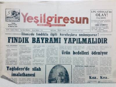 Yeşil Giresun Gazetesi 29 Ağustos 2000 - Yağlıderede Silah İmalathanesi GZ41659 - 1
