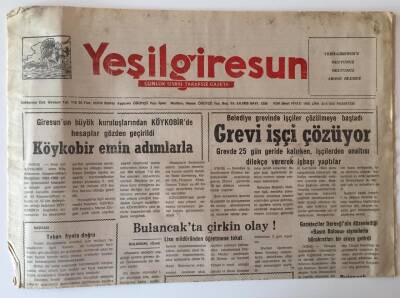 Yeşil Giresun Gazetesi 29 Haziran 1992 - Belediye İşçileri Grevde GZ10981 - 1