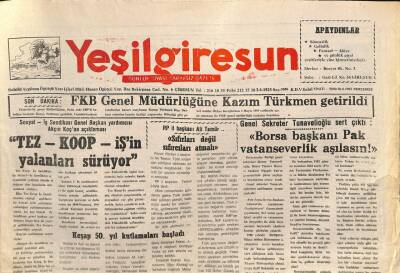 Yeşil Giresun Gazetesi 29 Haziran 1995 - Keşap 50. Yıl Kutlamaları Başladı GZ77827 - 1