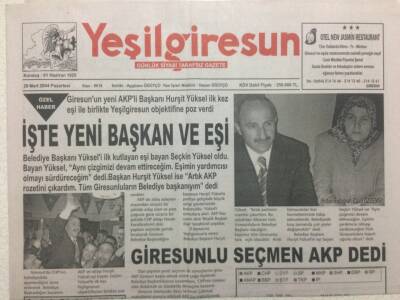 Yeşil Giresun Gazetesi 29 Mart 2004 - İşte Yeni Başkan Ve Eşi GZ38250 - 1