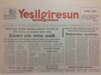 Yeşil Giresun Gazetesi 29 Mayıs 1992 - Kümbet Yolu Evlere Şenlik GZ34708 - 1