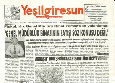 Yeşil Giresun Gazetesi 29 Mayıs 2006 - Akbaşlı Don Şebinkarahisarlı Üreticiyi Vurdu GZ97201 - 1