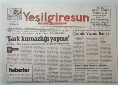 Yeşil Giresun Gazetesi 29 Nisan 2003 CHPli Özkan Temür Başkalarının Yaptığı İşleri Kendine Mal Etmeyi Adet Haline Getirdi Dedi -GZ33367 - 1