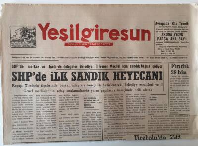 Yeşil Giresun Gazetesi 29 Ocak 1994 - SHPde İlk Sandık Heyecanı GZ28980 - 1