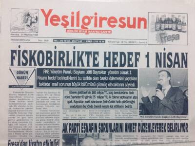 Yeşil Giresun Gazetesi 29 Şubat 2008 Fiskobirlikte Hedef 1 Nisan GZ46525 - 2