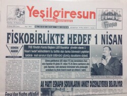 Yeşil Giresun Gazetesi 29 Şubat 2008 Fiskobirlikte Hedef 1 Nisan GZ46525 - 1