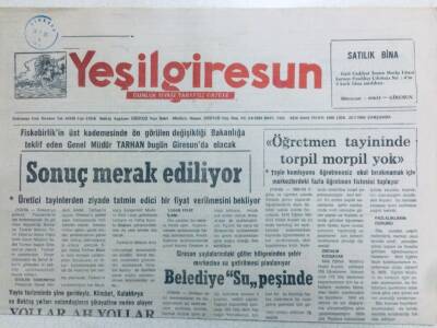 Yeşil Giresun Gazetesi 29 Temmuz 1992 - Belediye Su Peşinde GZ41407 - 1