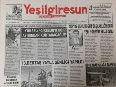Yeşil Giresun Gazetesi 3 Ağustos 2004 13. Bektaş Yayla Şenliği Yapıldı GZ30958 - 1
