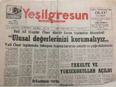 Yeşil Giresun Gazetesi 3 Ekim 2000 - Fakülte Ve Yüksekokullar Açıldı GZ34442 - 1