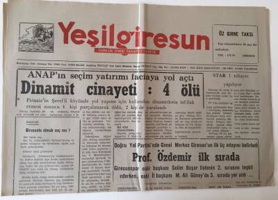 Yeşil Giresun Gazetesi - 3 Eylül 1991 - Giresunlu Olmak Suç Mu ? - GZ43658 - 1