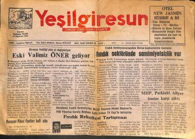 Yeşil Giresun Gazetesi 3 Haziran 1925 - Rasim Zaimoğlu Demirele Karşı GZ108026 - 1