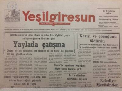Yeşil Giresun Gazetesi 3 Haziran 1992 - Yaylada Çatışma GZ34490 - 1