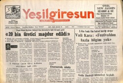 Yeşil Giresun Gazetesi 3 Haziran 2003 - Ali Yücel Donarak Öldü GZ101623 - 2