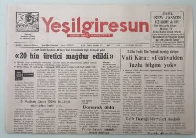 Yeşil Giresun Gazetesi 3 Haziran 2003 Fındık Dikmek İçin Orman Yakana 8 Yıl -GZ33389 - 1