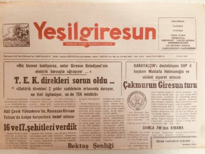 Yeşil Giresun Gazetesi 3 Mart 1993 - 16 Ve 17.Şehitlerimizi Verdik GZ38744 - 1