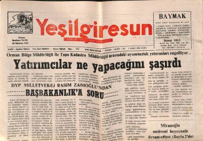 Yeşil Giresun Gazetesi 3 Mart 2000 - Fındıkta İhracat Yavaşladı GZ77867 - 1