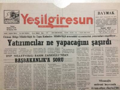 Yeşil Giresun Gazetesi 3 Mart 2000 - Yatırımcılar Ne Yapacağını Şaşırdı GZ34458 - 1