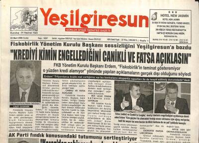 Yeşil Giresun Gazetesi 3 Mart 2006 - Enver Yücelden 110 Öğrenciye Eğitim Bursu GZ101595 - 1