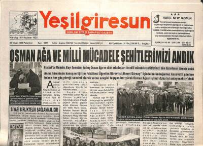 Yeşil Giresun Gazetesi 3 Nisan 2006 - Giresunspor Boluspora 1-0 Yenildi GZ108751 - 1