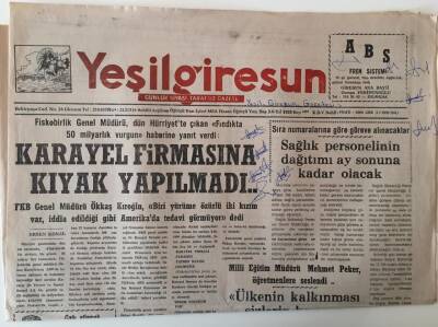 Yeşil Giresun Gazetesi 3 Ocak 1995 - Karayel Firmasına Kıyak Yapılmadı ... GZ28934 - 1