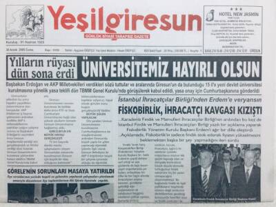 Yeşil Giresun Gazetesi 30 Aralık 2005 - Fiskobirlik İhracatçı Kavgası Kızıştı GZ41124 - 1