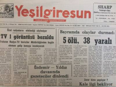 Yeşil Giresun Gazetesi 30 Mart 1993 - 5 Ölü 38 Yaralı GZ35236 - 1