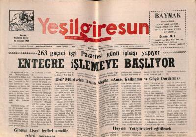 Yeşil Giresun Gazetesi 30 Mart 2000 - Espiyede 48 Bin Hastaya Hizmet GZ77901 - 1