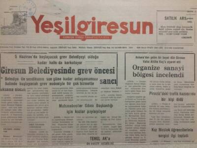 Yeşil Giresun Gazetesi 30 Mayıs 1992 - Giresun Belediyesinde Grev Öncesi GZ34706 - 1