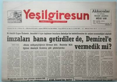 Yeşil Giresun Gazetesi 30 Nisan 1993 İmzaları Bana Getirdiler De Demirele Vermedik Mi -GZ33362 - 1