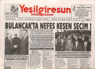 Yeşil Giresun Gazetesi 30 Ocak 2006 - Bulancakta Nefes Kesen Seçim GZ108346 - 1
