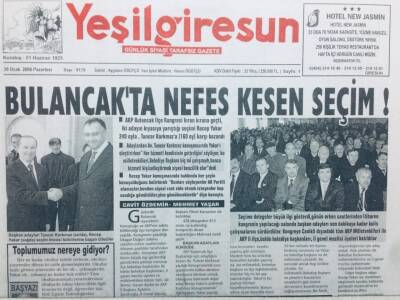 Yeşil Giresun Gazetesi 30 Ocak 2006 - Bulancakta Nefes Kesen Seçim GZ41654 - 1