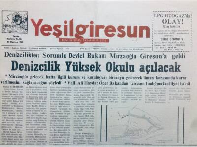 Yeşil Giresun Gazetesi 31 Ağustos 2000 - Denizcilik Yüksek Okulu Açılacak GZ41656 - 1