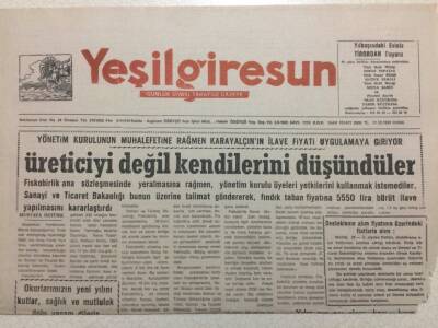 Yeşil Giresun Gazetesi 31 Aralık 1993 - Üreticiyi Değil Kendilerini Düşündüler GZ38240 - 1