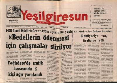 Yeşil Giresun Gazetesi 31 Aralık 1999 - 122 Bin Ton İç Fındık İhraç Edildi GZ77996 - 1