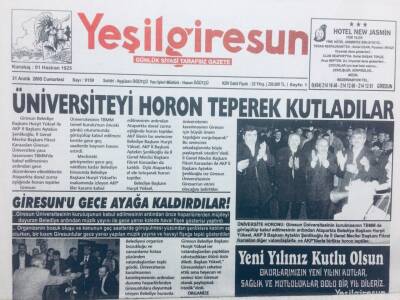 Yeşil Giresun Gazetesi 31 Aralık 2005 - Giresunu Gece Ayağa Kaldırdı GZ41126 - 1
