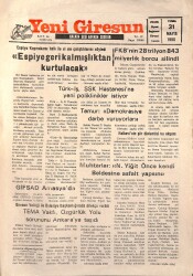 Yeşil Giresun Gazetesi 31 Mayıs 1996 - TEMA Vakfı Özgürlük Sorununu Ankara'ya Taşıdı - Temur 