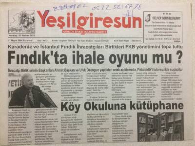Yeşil Giresun Gazetesi 31 Mayıs 2004 - Fındıkta İhale Oyunu Mu? GZ32751 - 1