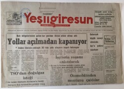 Yeşil Giresun Gazetesi - 31 Ocak 1992 - Kardan Dolayı Yollar Açılmadan Kapanıyor - GZ43833 - 1