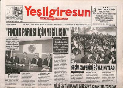 Yeşil Giresun Gazetesi 31 Ocak 2006 - DYP AKP Fındıkta Sınıfta Kaldı GZ108347 - 1