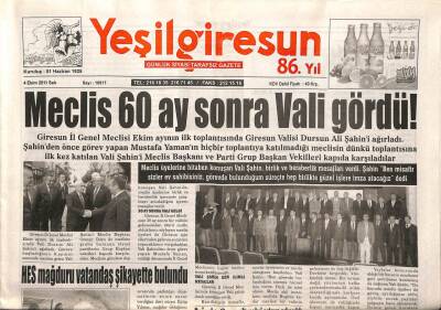 Yeşil Giresun Gazetesi 4 Ekim 2011 - Meclis 60 Ay Sonra Vali Gördü GZ108327 - 1