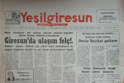 Yeşil Giresun Gazetesi 4 Eylül 1990-Giresunda Ulaşım Felç GZ45621 - 2
